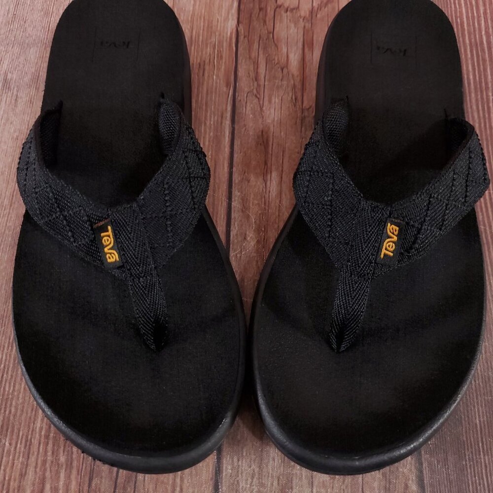 Teva Voya Womens Size 8 Black Foam Thong Flip Flops Sandals Beach 1019040 - Picture 6 of 15